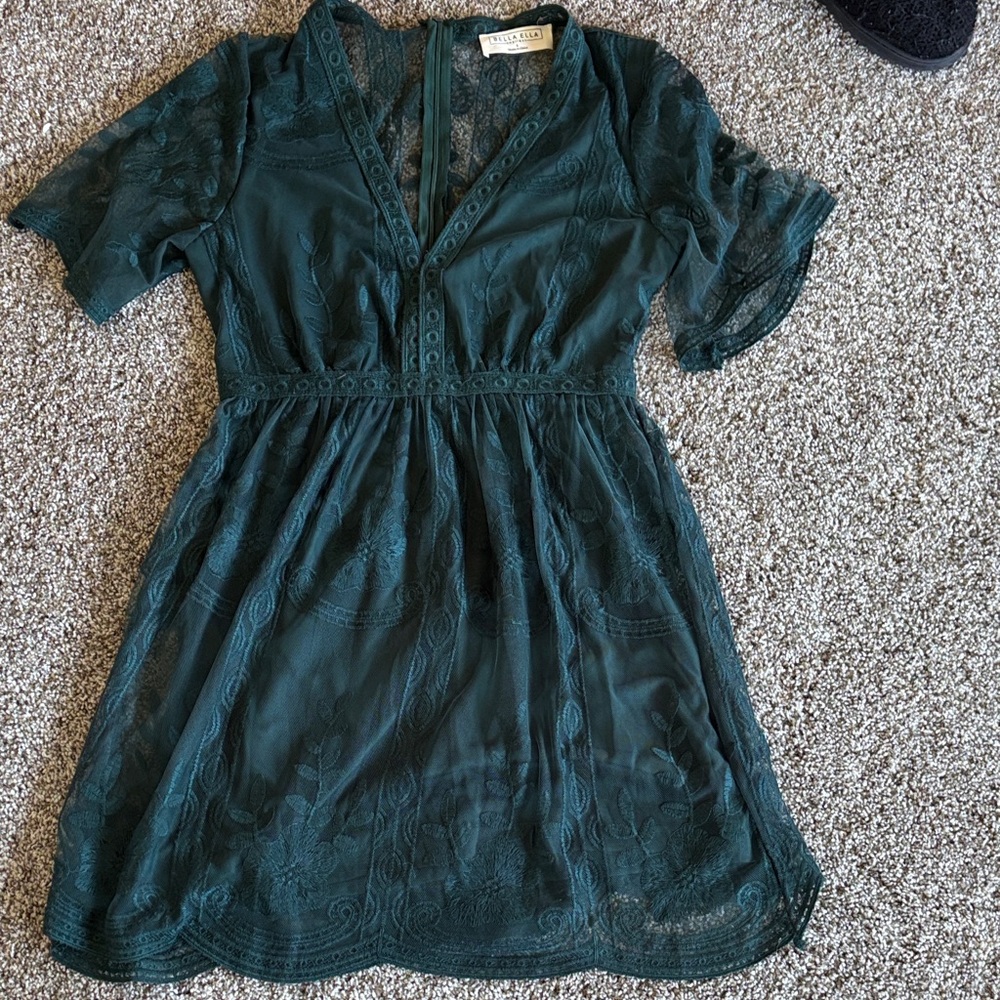 Western Emerald Lace Dress